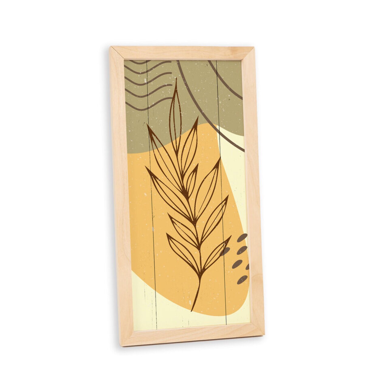 Botanical Framed Wood Wall Art Sign Decor Boho Abstract Print.